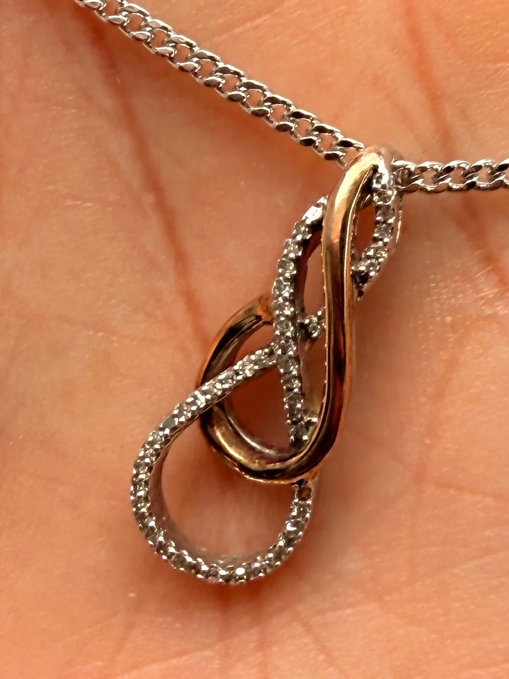 Zales diamond Two-Tone Gold & Silver Infinity Pendant Necklace - Women Jewelry